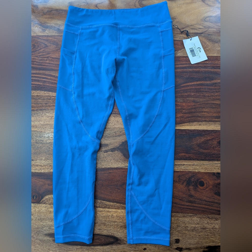 ZYIA Royal Blue Light n Tight Mid-Rise 7/8 Leggings, Size 12, NWT